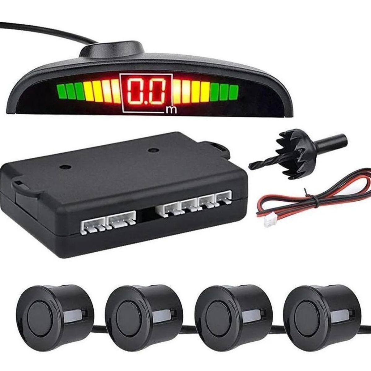 GENERICO - Sensor de Alarma de Retroceso para Auto con 4 Sensores