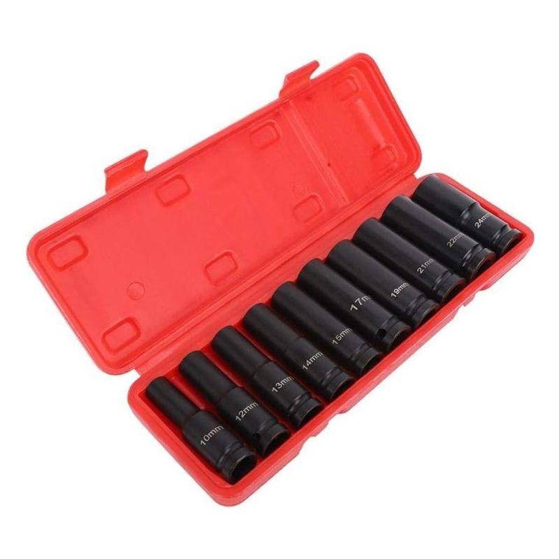 GENERICO - Juego de Dados de Impacto de 10 a 24 mm 10 Piezas