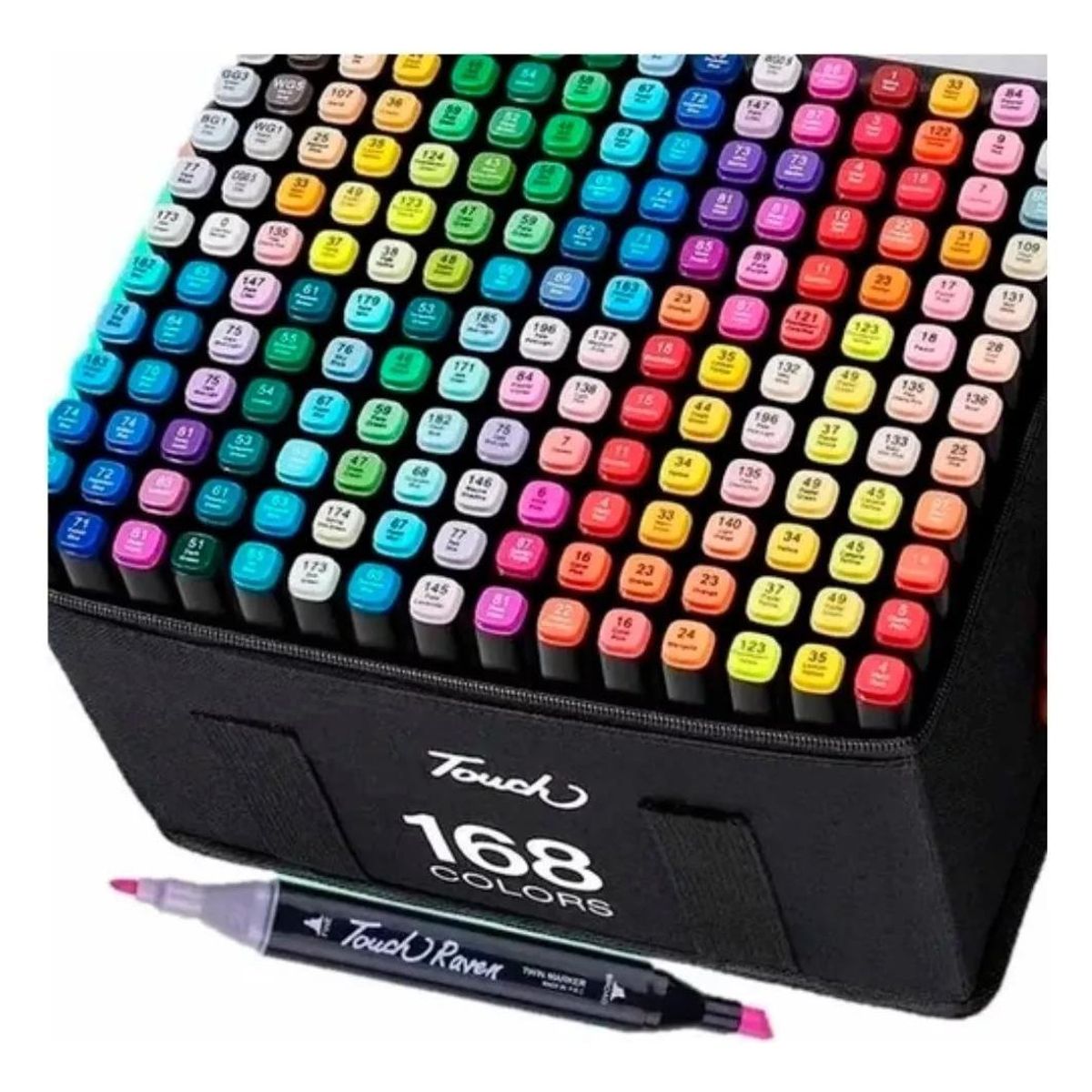 GENERICO - Estuche de 168 Lápices Marcadores Doble Color Multicolor