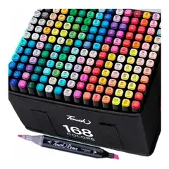 GENERICO - Estuche de 168 Lápices Marcadores Doble Color Multicolor