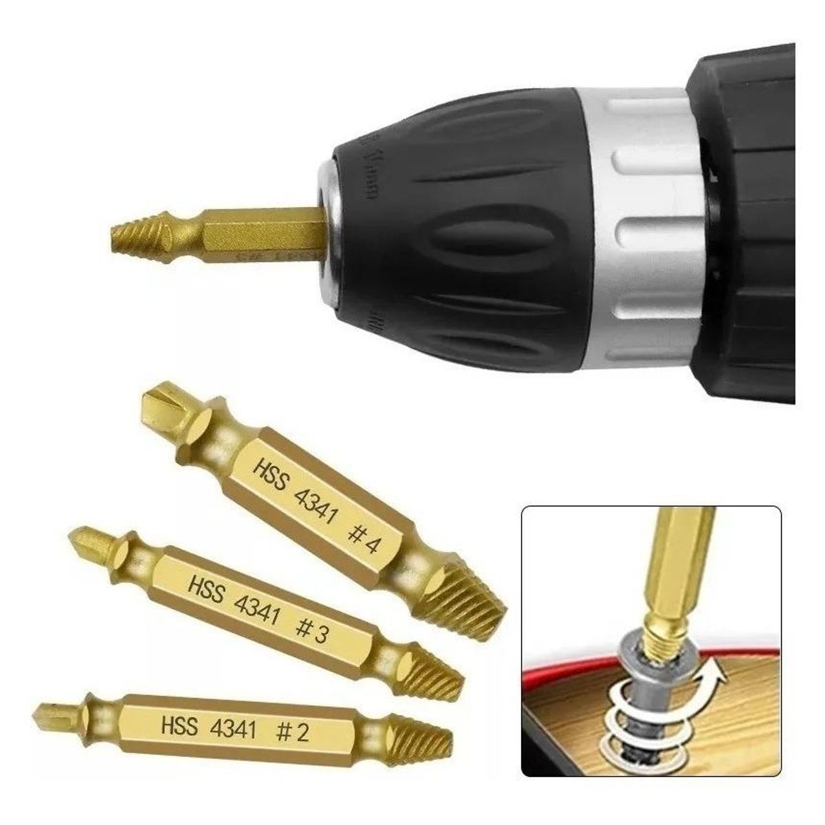 GENERICO - Kit Extractor de Tornillos y Pernos Rotos - 6 Piezas