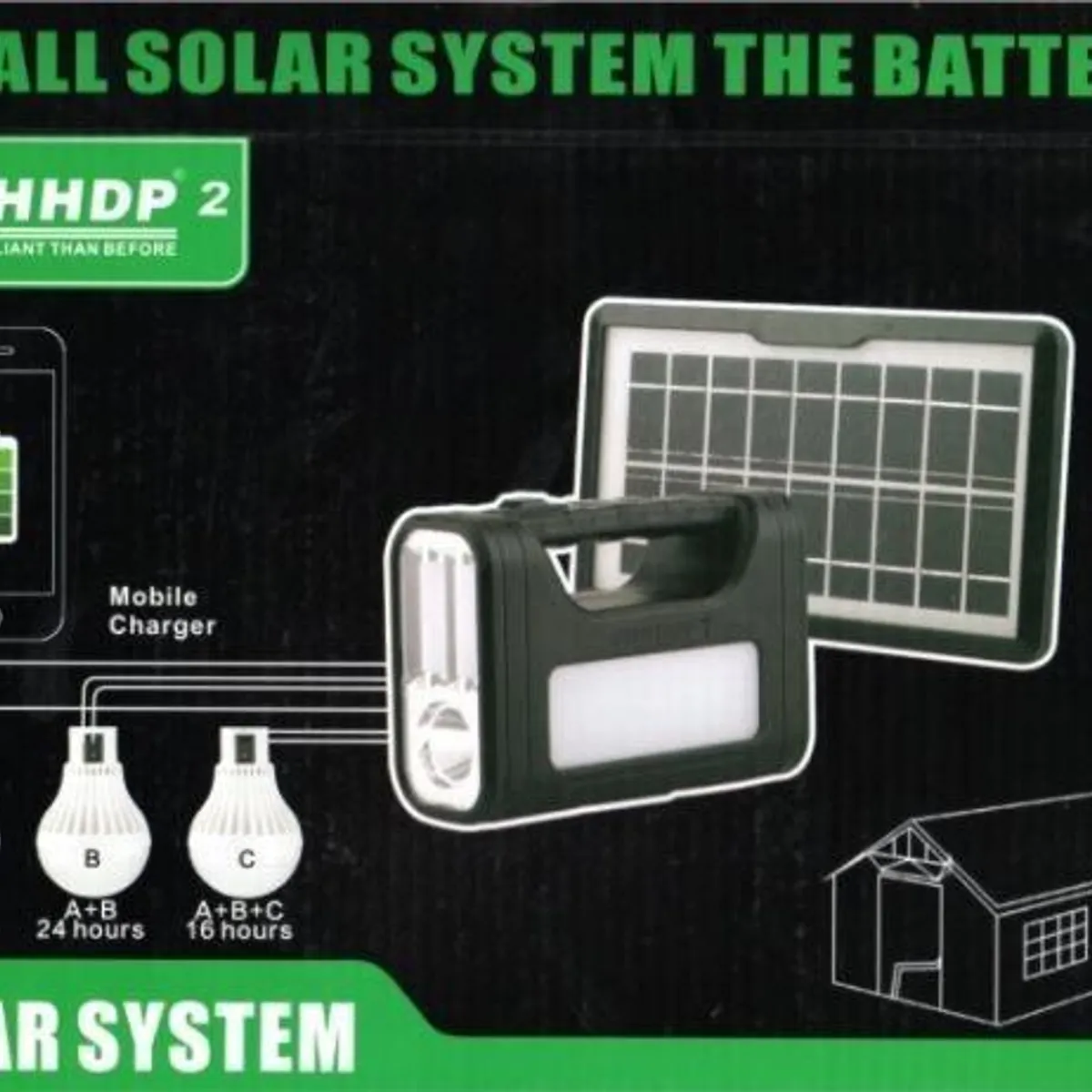 GENERICO - Kit Solar de Emergencia para Camping con 3 Ampolletas LED