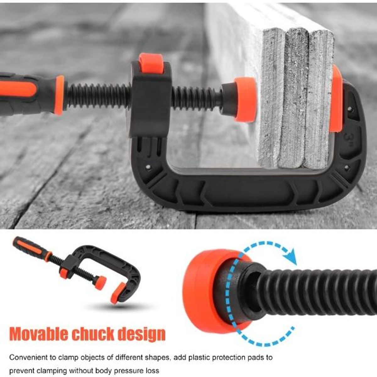 GENERICO - Abrazadera Tipo G para Carpintería 2" de Sujeción