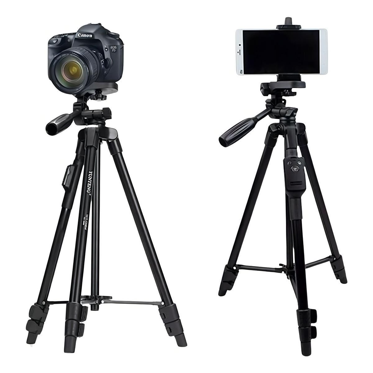GENERICO - Trípode Compacto para Celular y Cámara con Bluetooth Negro.
