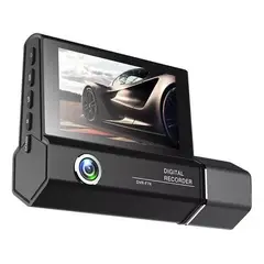 GENERICO - Cámara de Video para Auto HD 1080p con 3 Cámaras