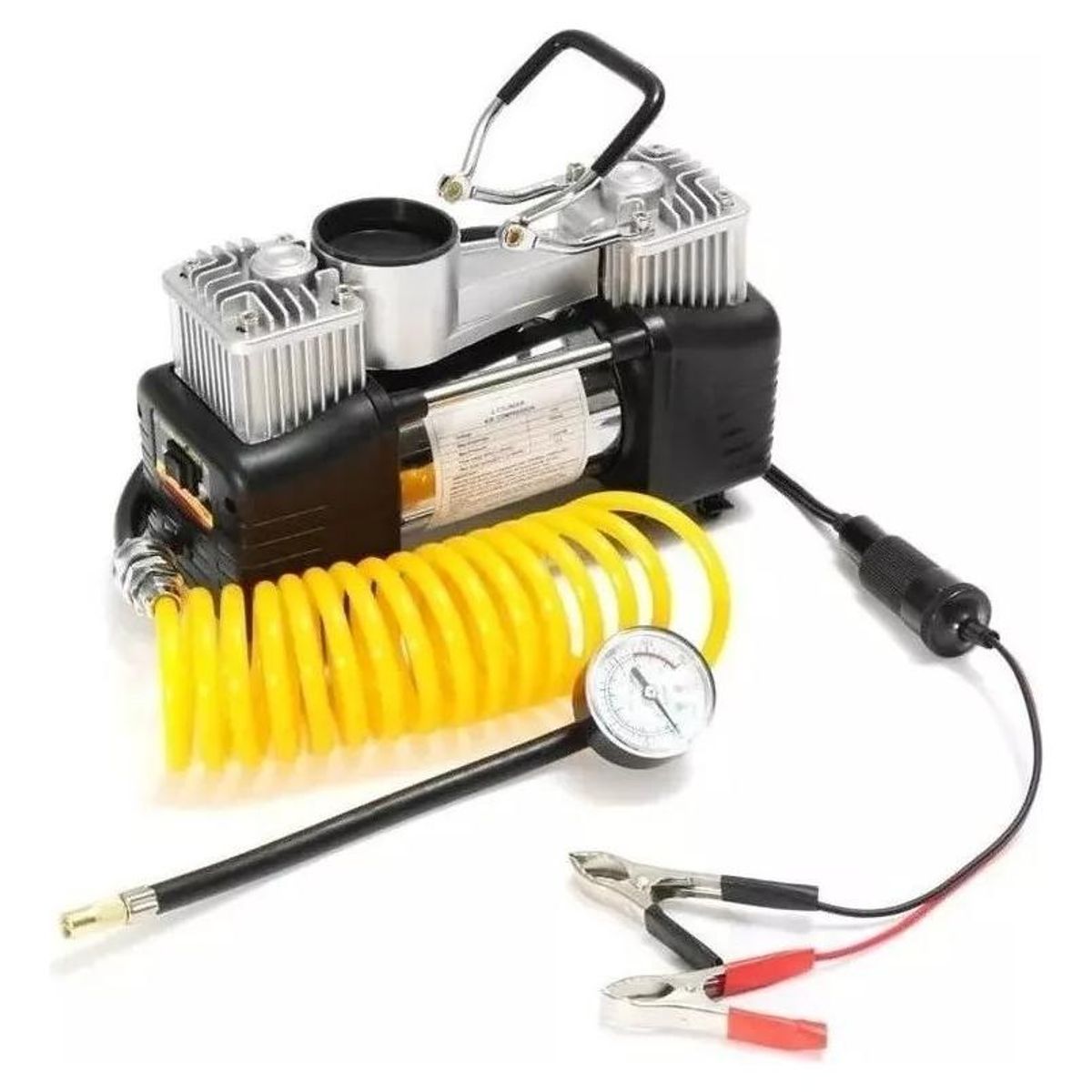 GENERICO - Compresor de Aire Doble Cilindro 12V para Neumáticos