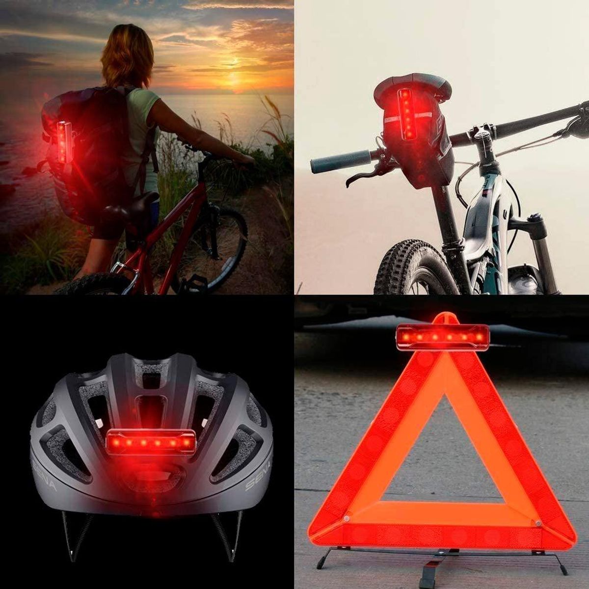 GENERICO - Linterna LED Recargable para Bicicleta Delantera y Trasera