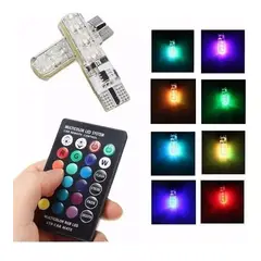 GENERICO - Ampolleta LED T10 Control Remoto Multicolor para Autos