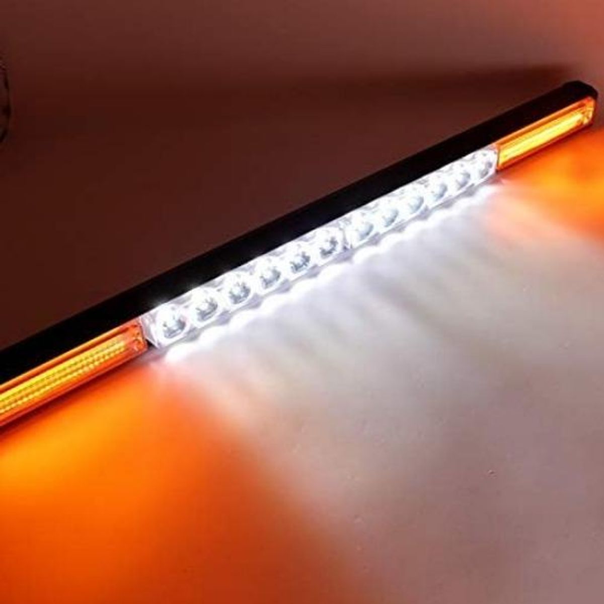 GENERICO - Barra LED Baliza Estrobo Emergencia Ámbar Blanco 72W