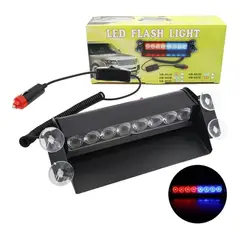 GENERICO - Baliza LED de Parabrisas para Autos 12V en Rojo y Azul