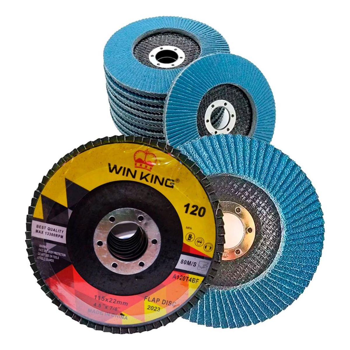 GENERICO - Pack de 10 Discos de Lija Flap para Metal 115mm