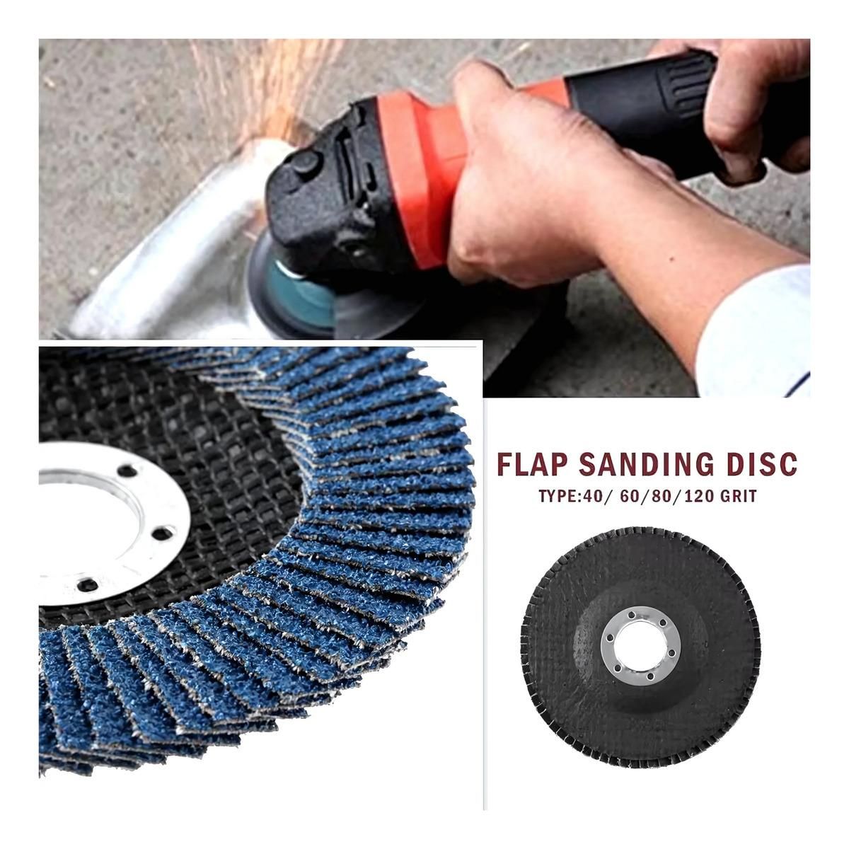 GENERICO - Pack de 10 Discos de Lija Flap para Metal 115mm