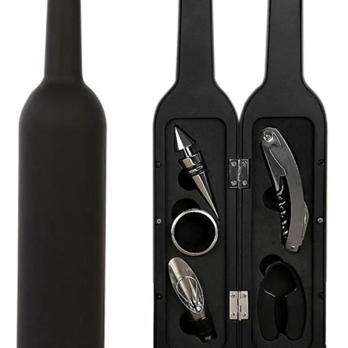 GENERICO - Set de Vino con Sacacorchos y Estuche Elegante Negro