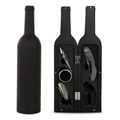 GENERICO - Set de Vino con Sacacorchos y Estuche Elegante Negro