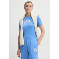 Polera Varsity De Corte Slim Celeste