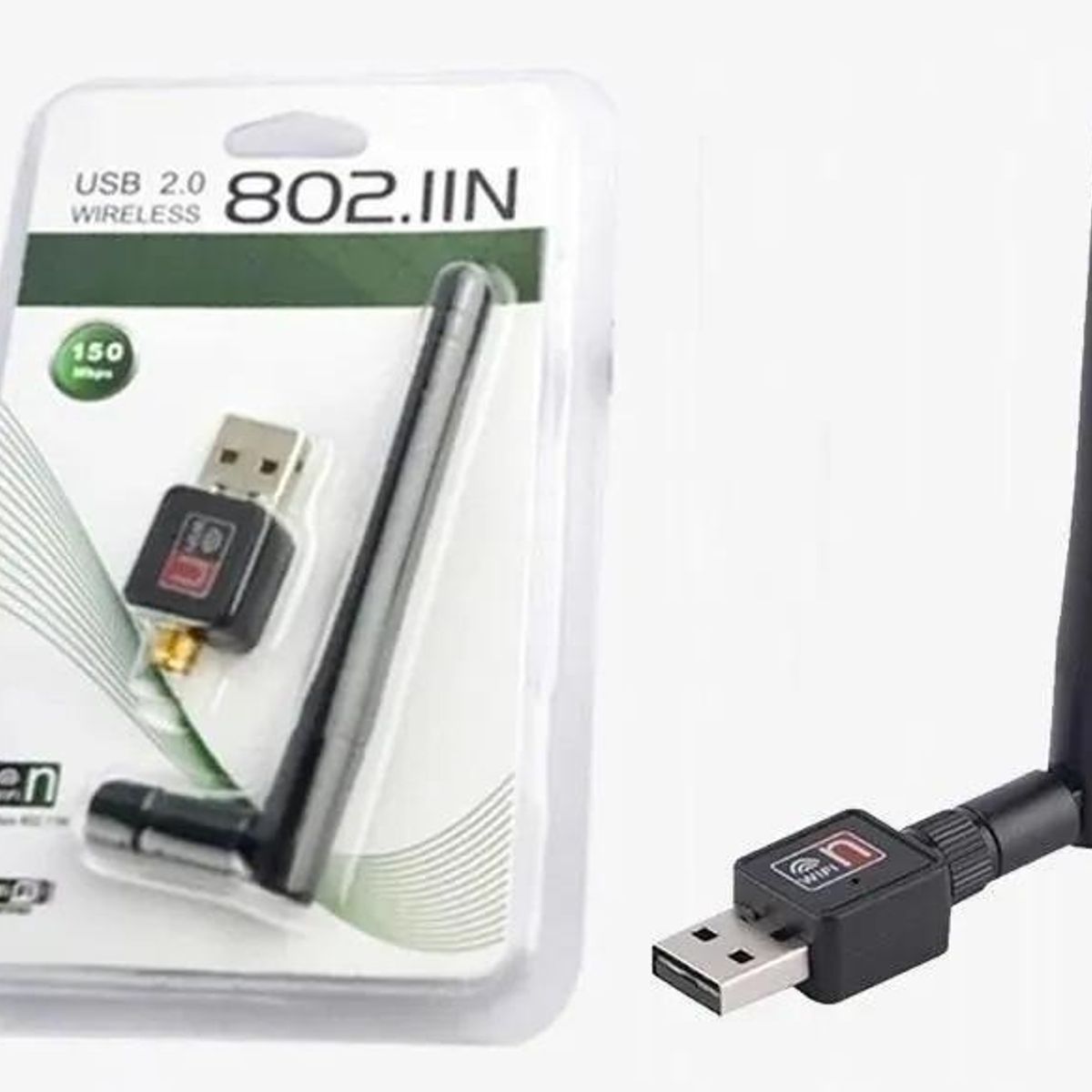 GENERICO - Antena WiFi USB Mini 300Mbps con Antena Desmontable