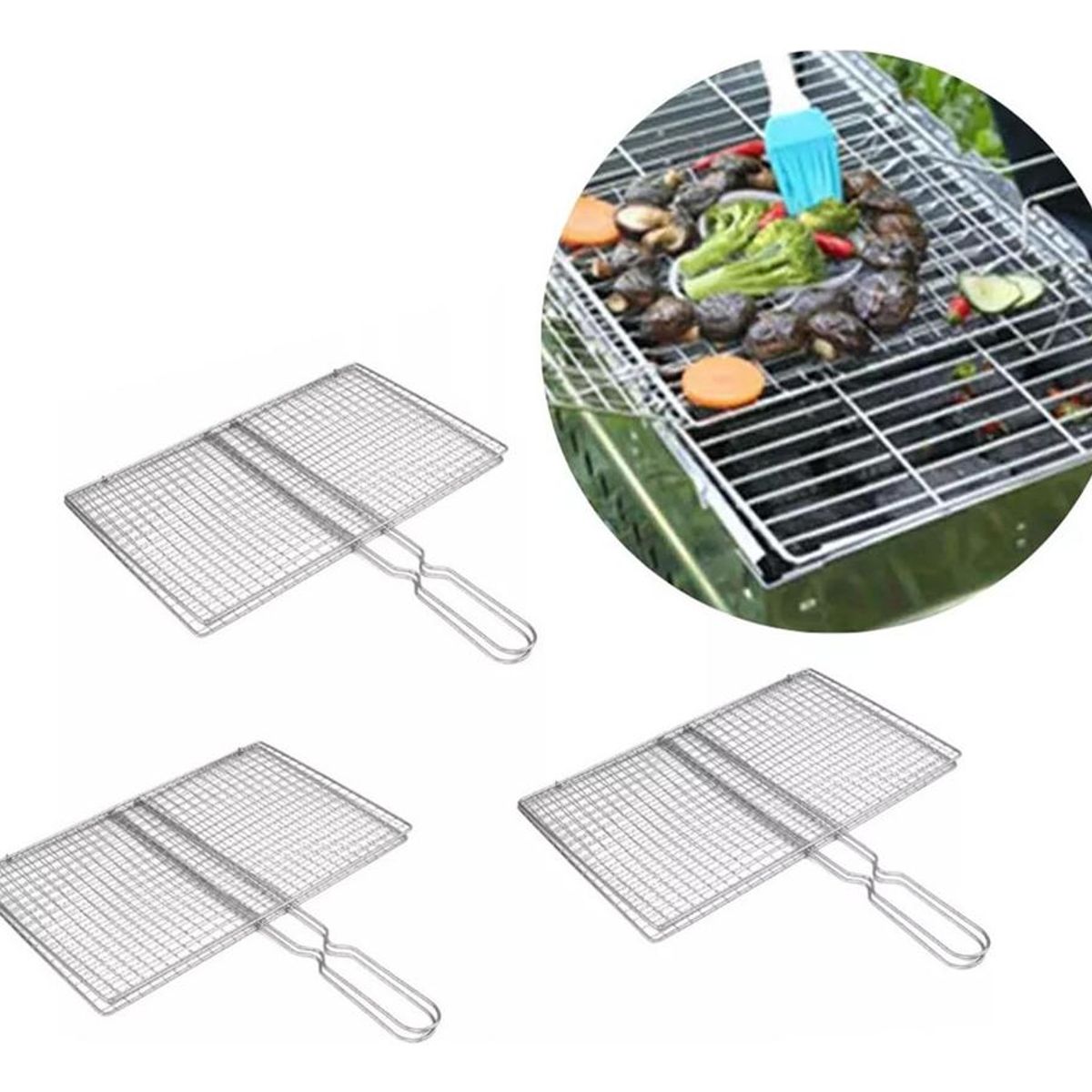 GENERICO - Cesta Antiadherente para Barbacoa y Parrilla 17x27 cm