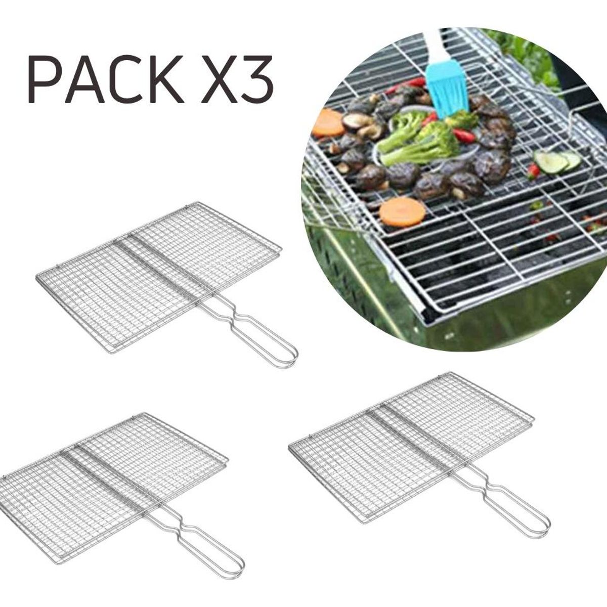 GENERICO - Cesta Antiadherente para Barbacoa y Parrilla 17x27 cm