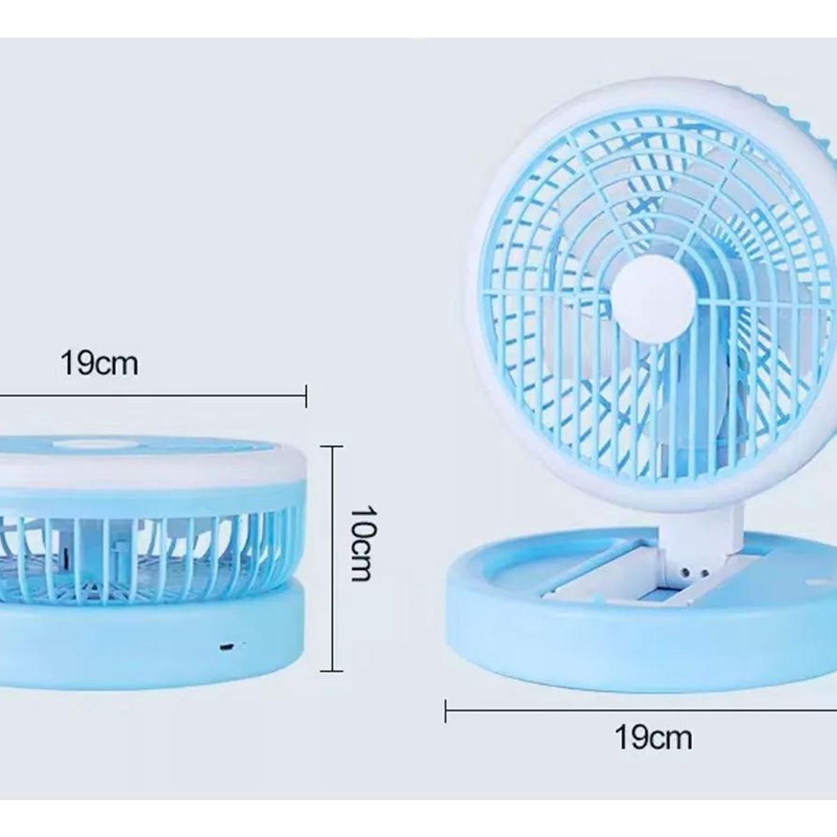 GENERICO - Ventilador Portátil Recargable con Luz LED Integrada