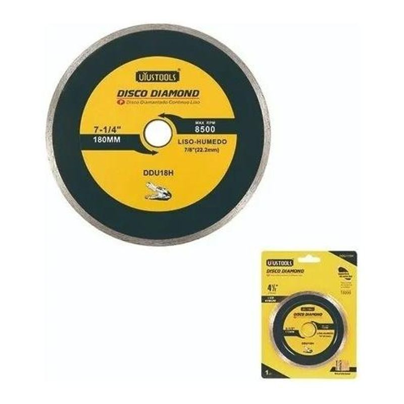 GENERICO - Disco Diamante Liso 7 14 Pulgadas para Corte de Cerámica