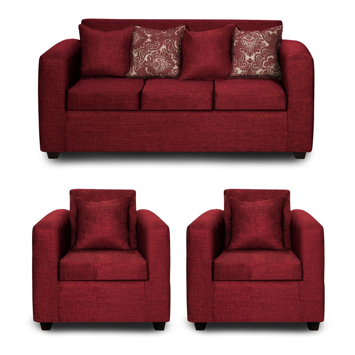 ADONIS LEUDH - Living 3+1+1 Ezeiza Tela Lisa Burdeo XL