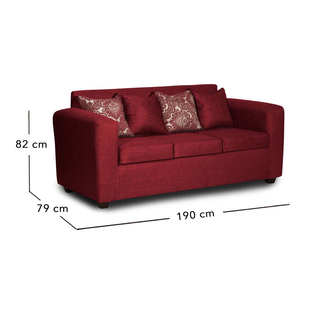 ADONIS LEUDH - Living 3+1+1 Ezeiza Tela Lisa Burdeo XL