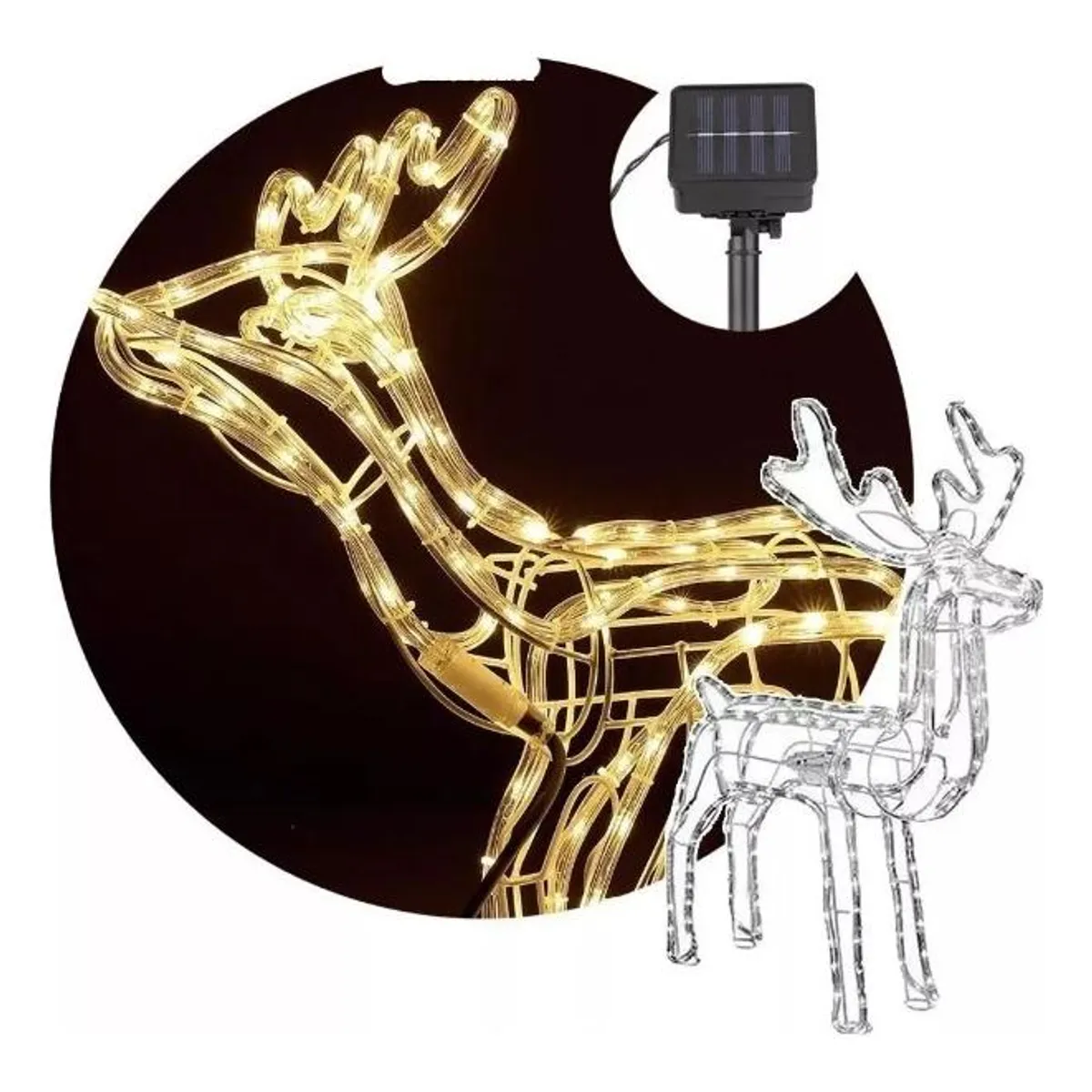 GENERICO - Reno Navideño Decorativo LED Solar de 120 cm