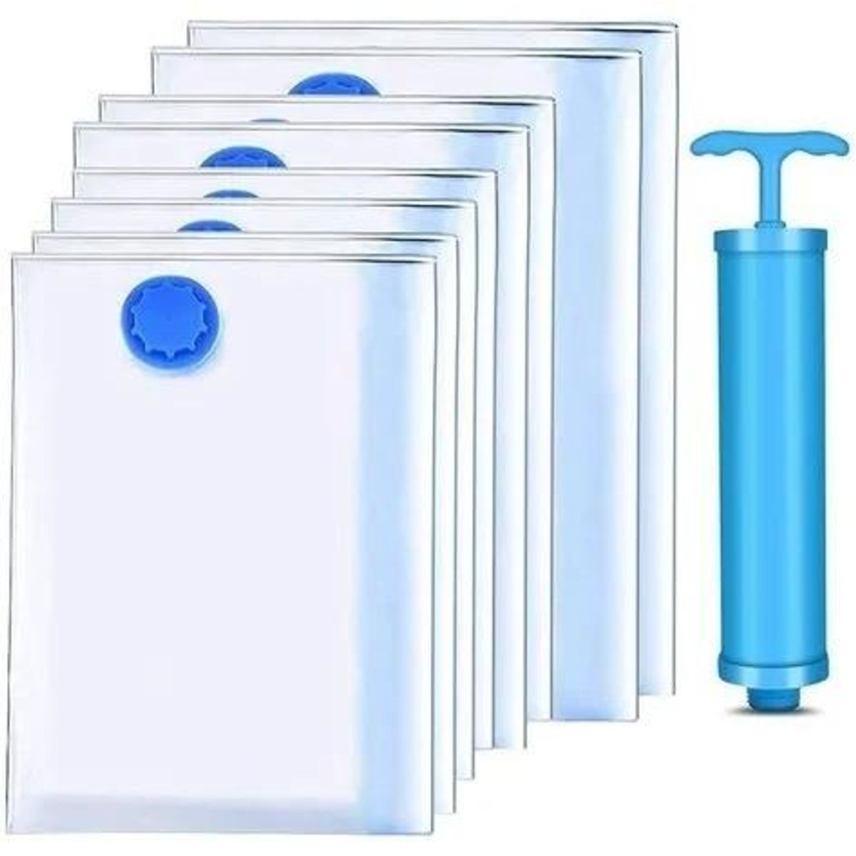 GENERICO - Pack de 12 Bolsas Organizadoras al Vacío con Bomba Manual