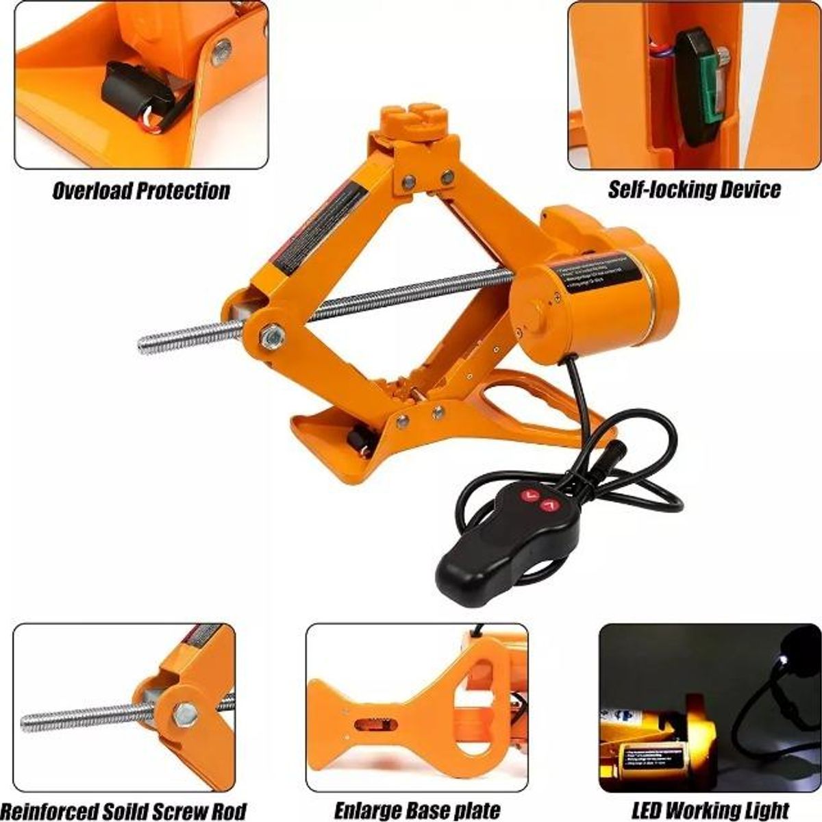 GENERICO - Gato Eléctrico 12V 2T para Vehículos - Elevación Automática