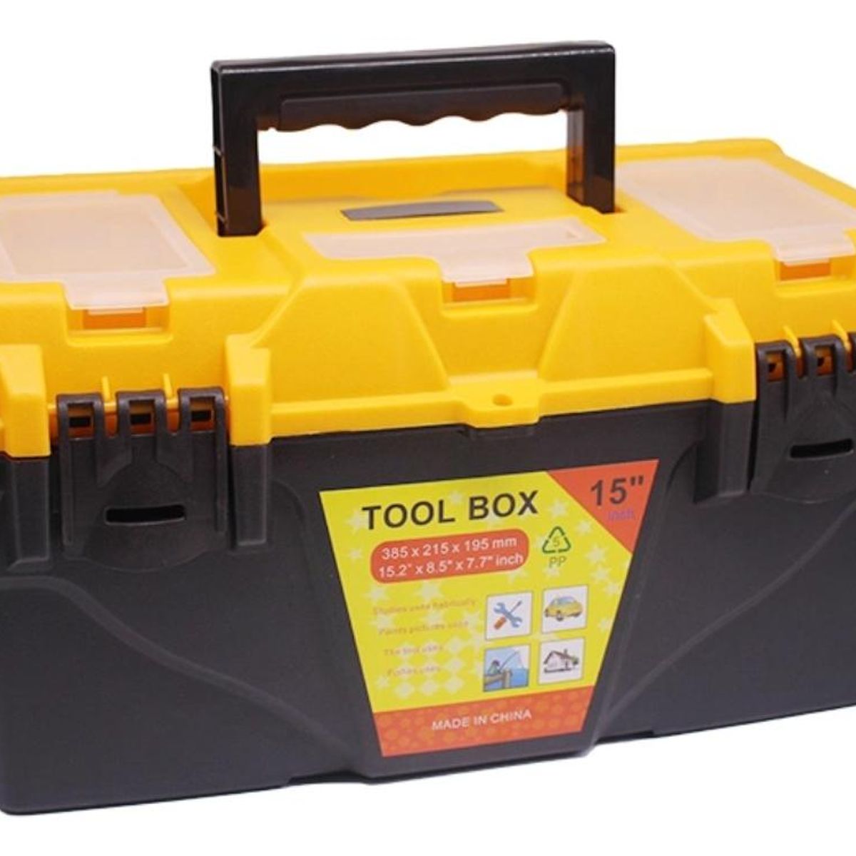 GENERICO - Caja de Herramientas 15 Pulgadas con Bandeja Interna