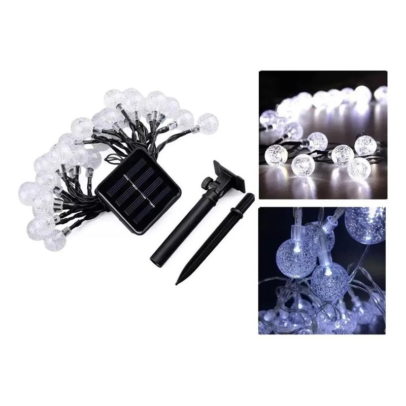 GENERICO - Guirnalda Solar de 20 LEDs para Boda 5m Luz Fría