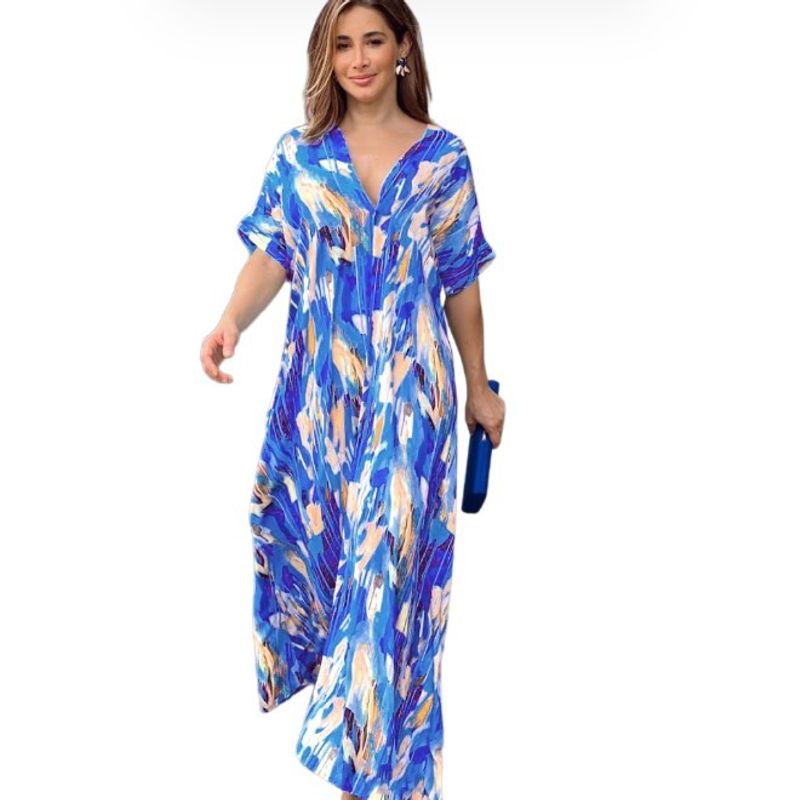 BLWOENS - Vestido casual para Mujer-Azul
