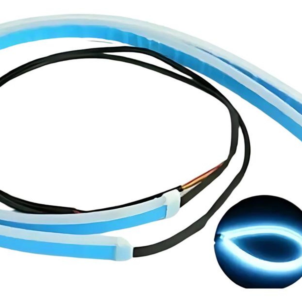 GENERICO - Cinta LED Intermitente para Automóvil 60cm Blanco y Ámbar