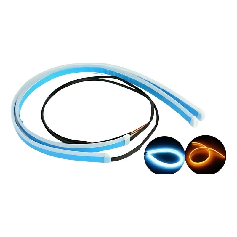 GENERICO - Cinta LED Intermitente para Automóvil 60cm Blanco y Ámbar