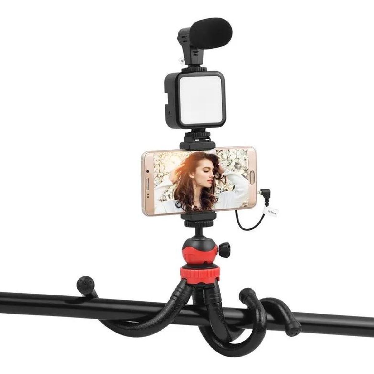 GENERICO - Kit Completo de Video Vlogging con Trípode y Micrófono