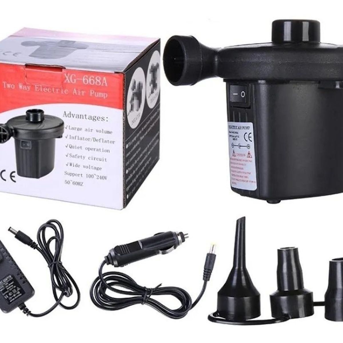 GENERICO - Inflador Eléctrico Compacto Multifuncional 220V12V