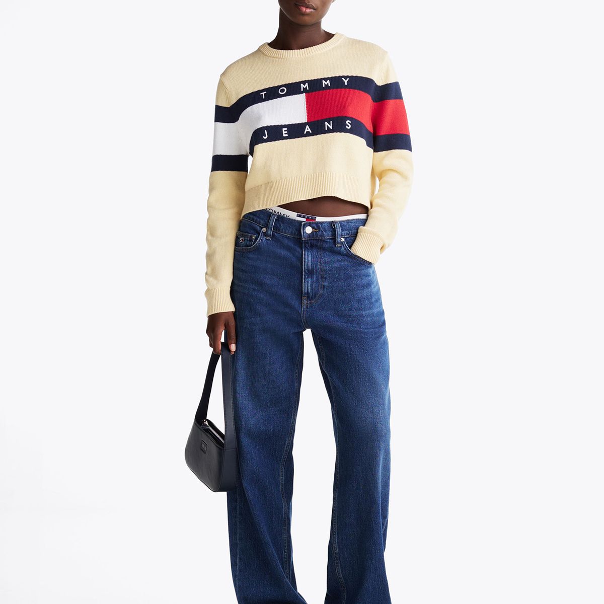 TOMMY HILFIGER - Sweater Color Block Relaxed Con Logo Amarillo Tommy Jeans