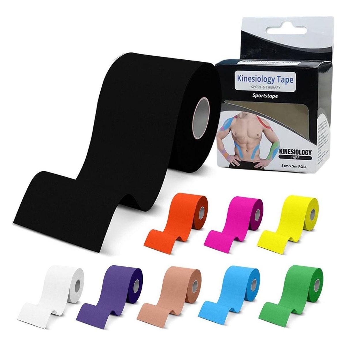 GENERICO - Cinta Kinesiológica Pack de 6 para Sport y Recuperación
