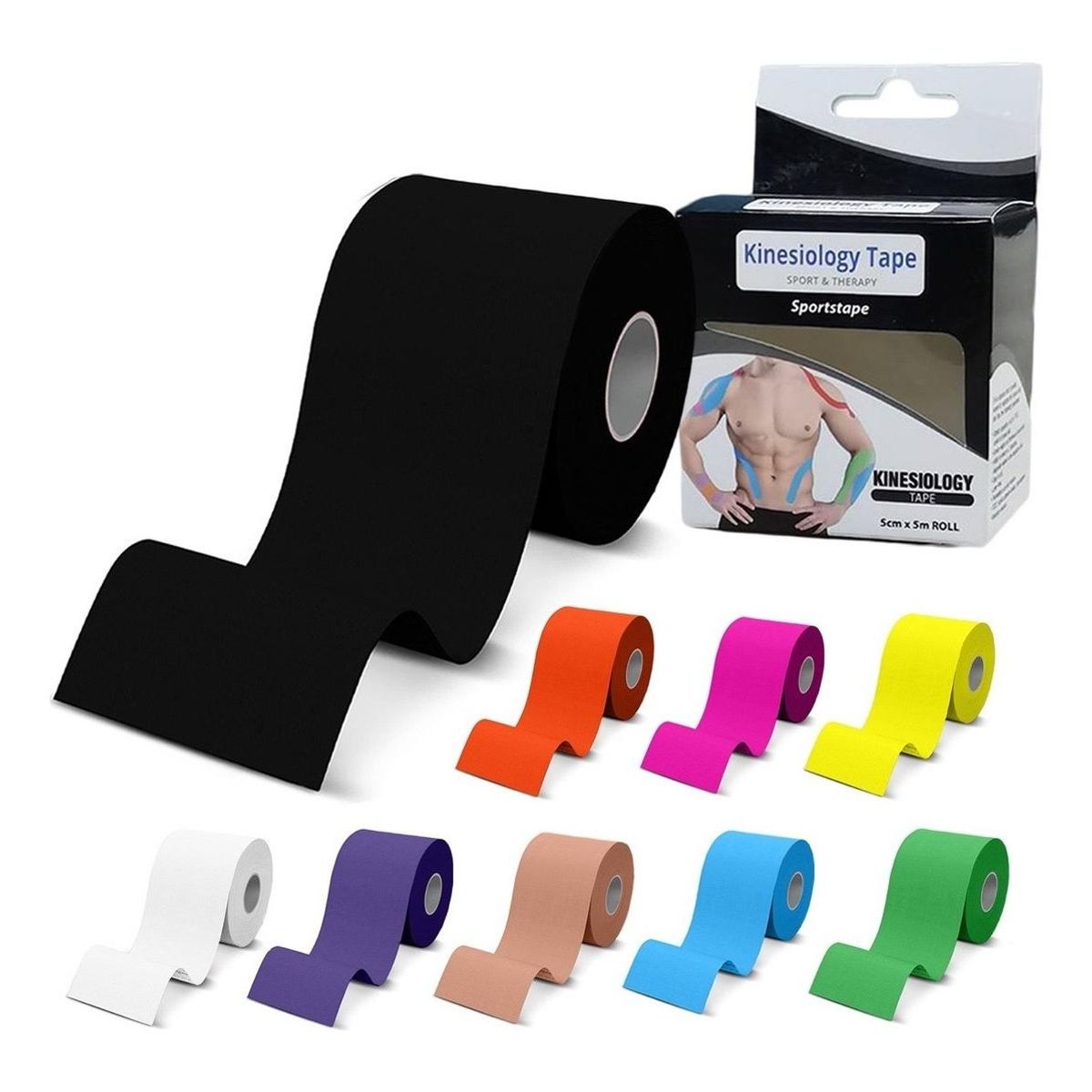 GENERICO - Cinta Kinesiológica Pack de 6 para Sport y Recuperación