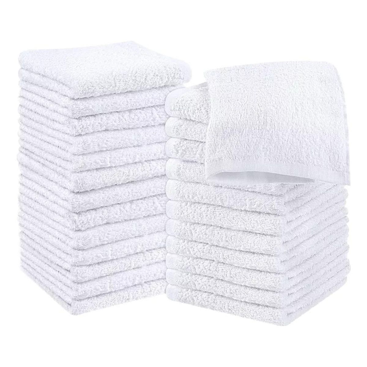 GENERICO - Pack de 12 Toallas de Mano de Algodón Cuadradas 25x25 cm