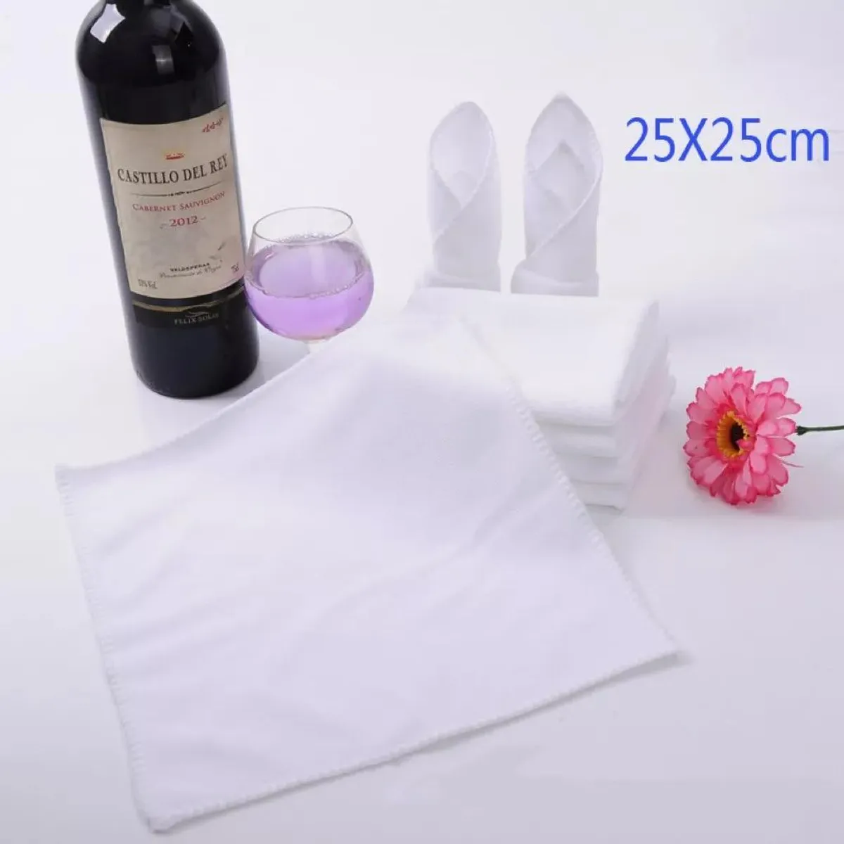 GENERICO - Pack de 12 Toallas de Mano de Algodón Cuadradas 25x25 cm