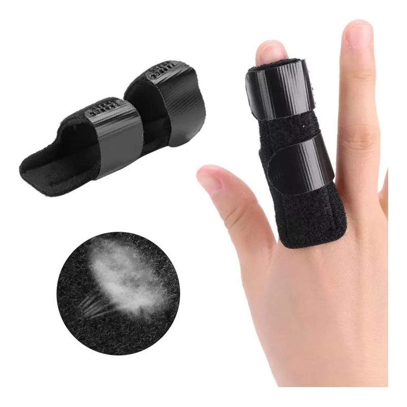 GENERICO - Pack de 3 Férulas Inmovilizadoras para Dedo Color Negro