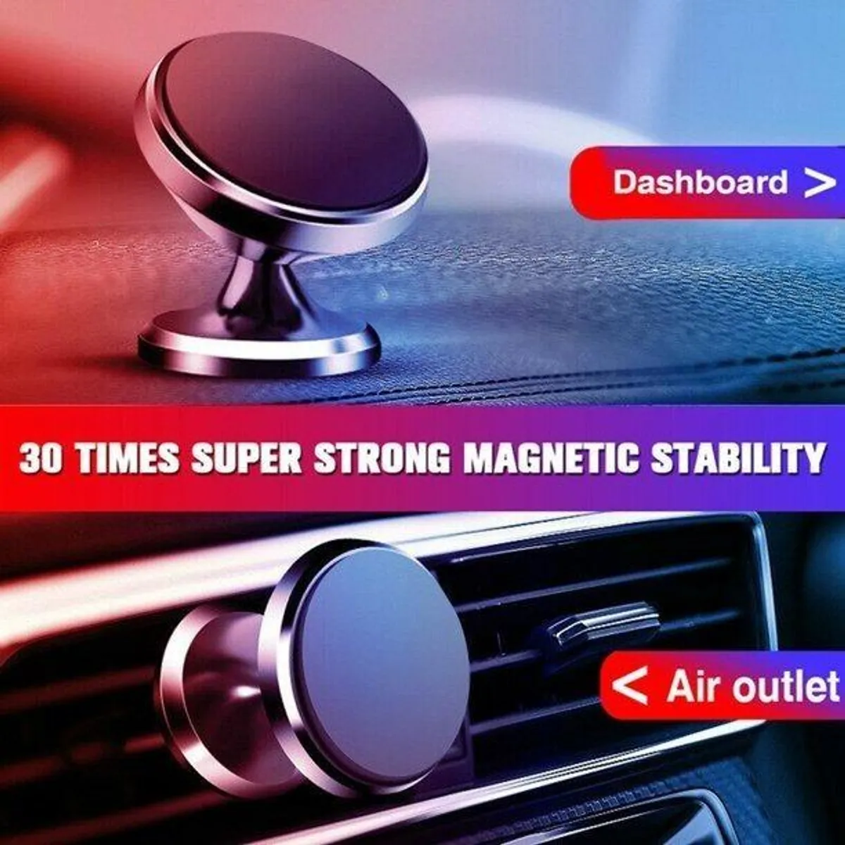 GENERICO - Soporte Magnético para Celular en Auto - Aleación de Aluminio