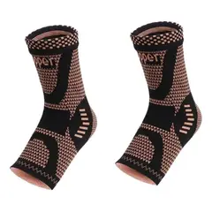 GENERICO - Pack de 2 Tobilleras de Compresión con Tejido de Cobre