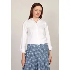 TOMMY HILFIGER - Camisa De Popelín Regular Fit Blanco