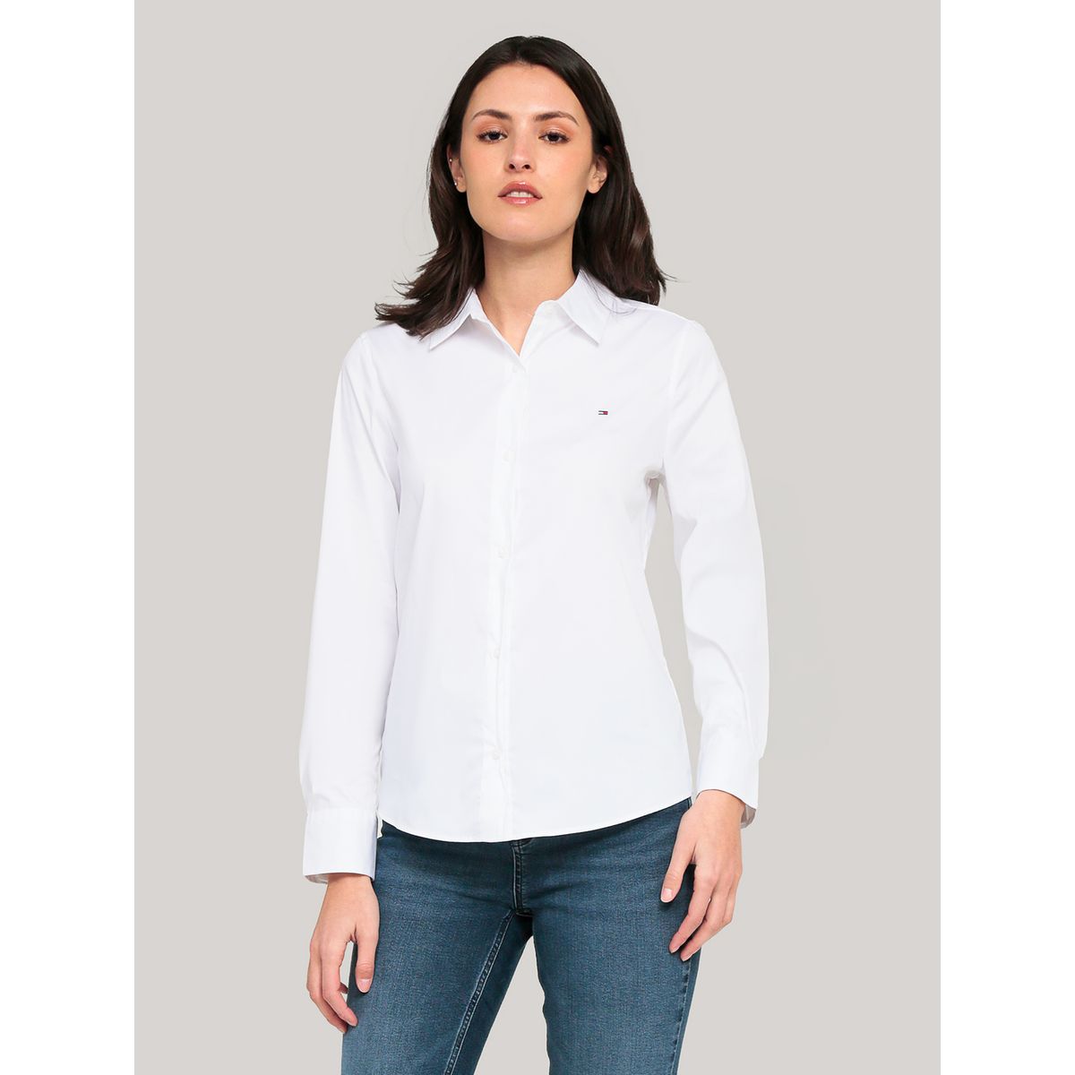 TOMMY HILFIGER - Camisa De Popelín Regular Fit Blanco Tommy Hilfiger