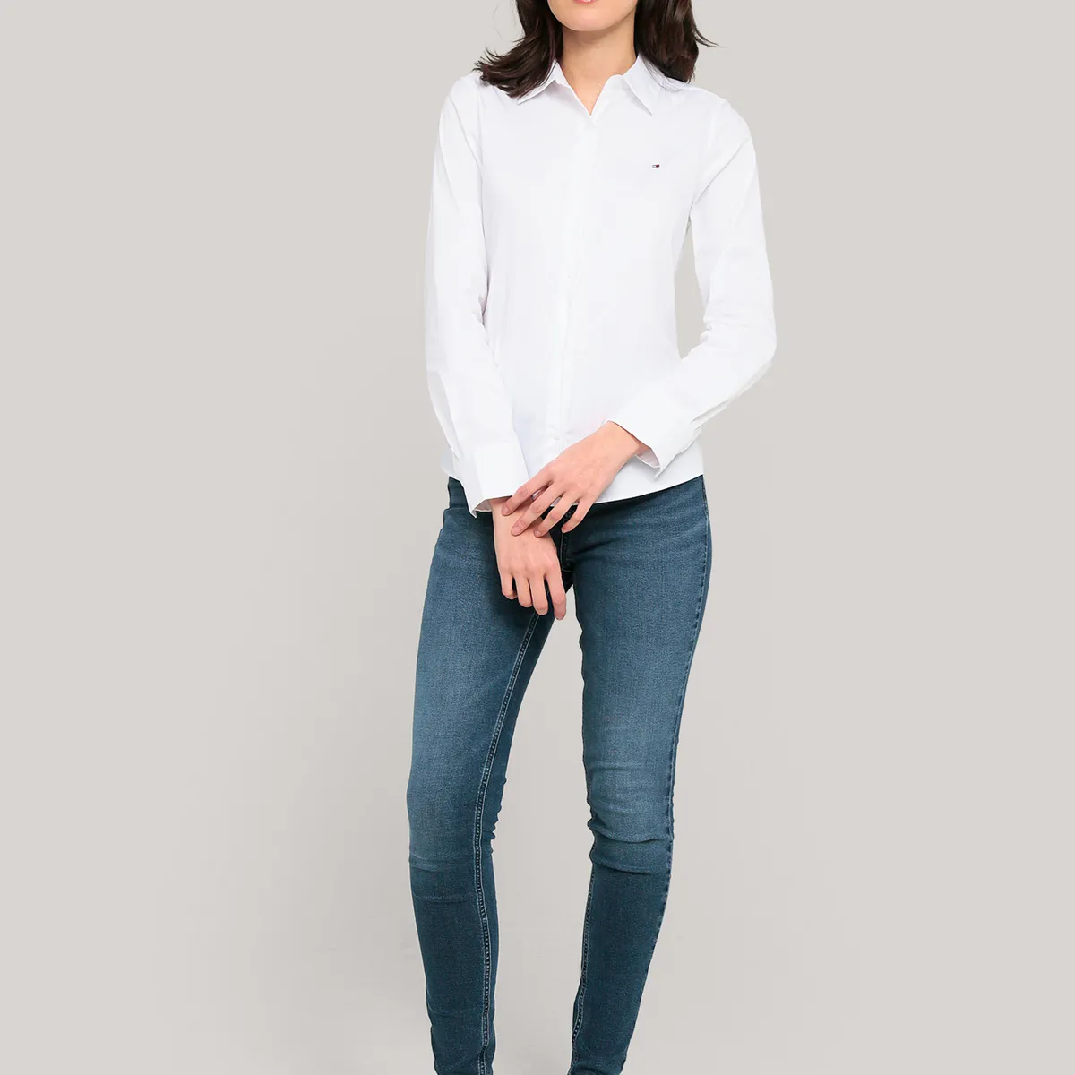 TOMMY HILFIGER - Camisa De Popelín Regular Fit Blanco Tommy Hilfiger