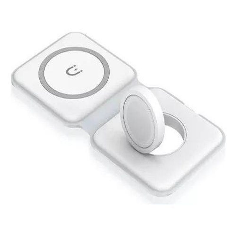 GENERICO - Cargador Inalámbrico Magnético 2 en 1 para iPhone y Apple Watch