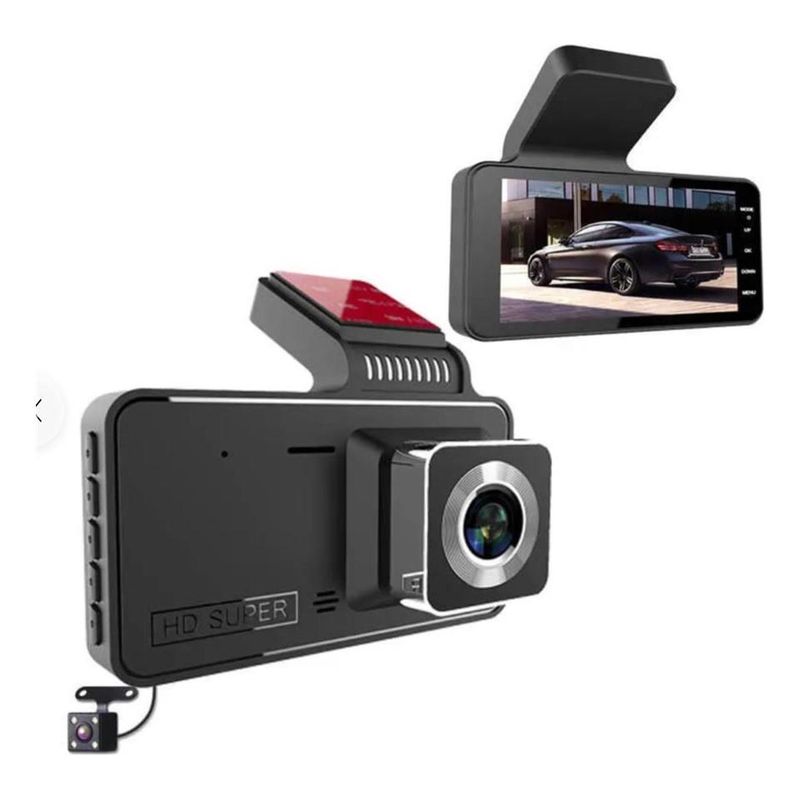 GENERICO - Cámara de Seguridad Dash Cam Full HD 1080p con Retroceso