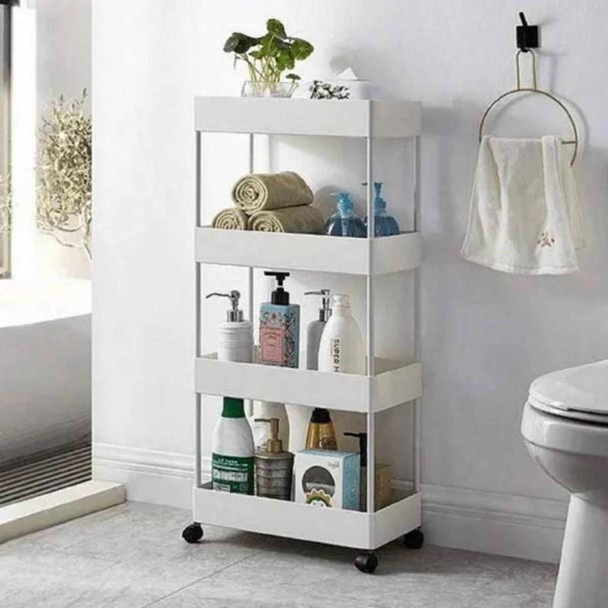 GENERICO - Carrito Organizador Delgado 4 Niveles para Baño y Cocina